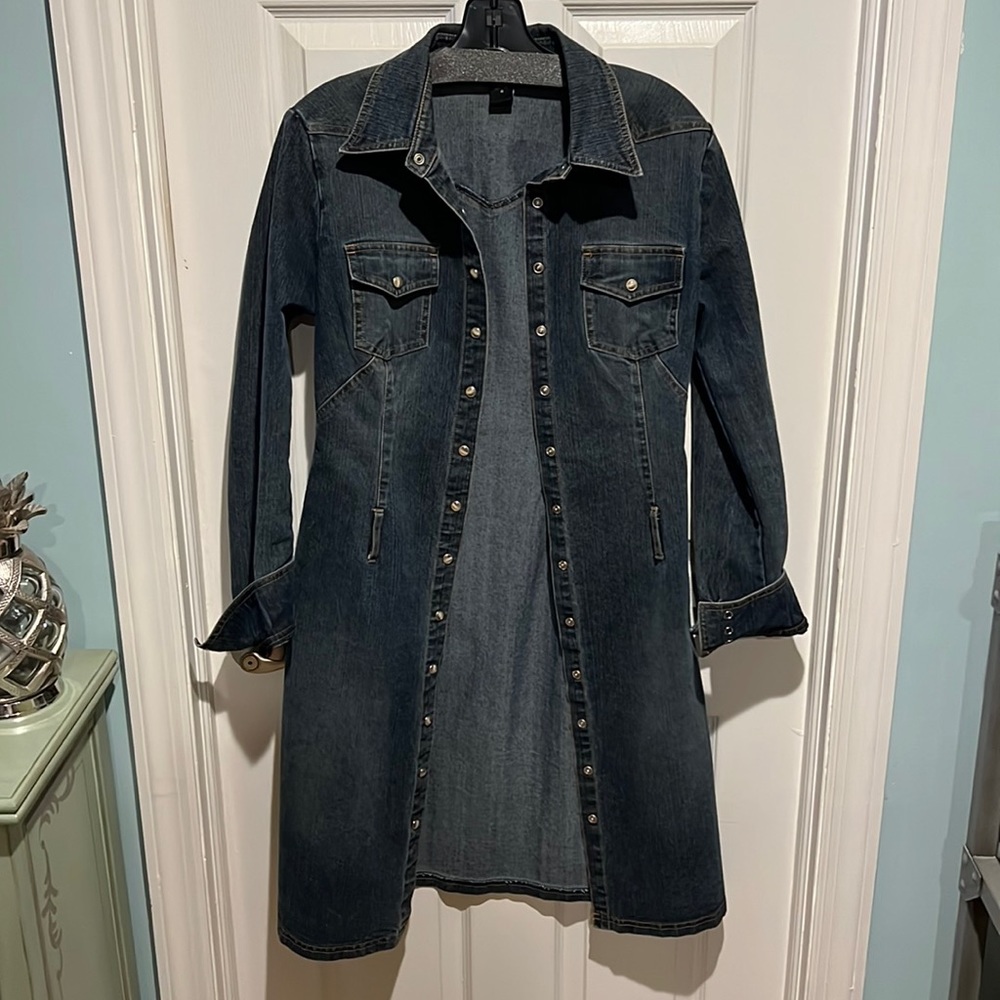 Fall Ready!🍁Moda International Denim Coat Dress Size 6